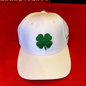 Black Clover Premium Clover White L/XL Fitted Hat/Cap